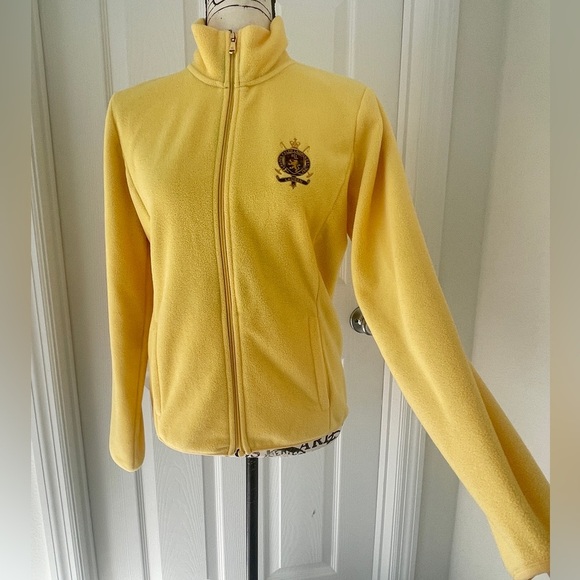 Y2K 90’s Lauren Ralph Lauren Fleece Jacket Lyon Crest Crown Embroidered Sz M - Picture 12 of 15